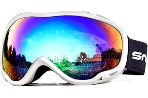 Snowledge Ski Snowboard Goggles with UV400 Protection, Skiing Snowboarding Goggles of Dual Lens with Anti Fog for Men, Women,Helmet Compatible