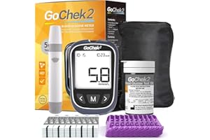 MicroTech Blutzucker-Messgerät Kit 50 Streifen & Lanzetten, ohne Codierung, 500 Speicher, breiterer HKT für die Familie (mmol)