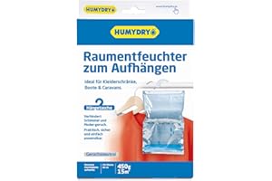 Humydry Schrank-Entfeuchter 450g Humydry - Absorbiert zu hohe Feuchtigkeit -Ideal zum aufhängen im Schrank oder mittelgroße Räume - Schützt Ihren Schrank und Kleidung vor Schimmel und modrigem Geruch.