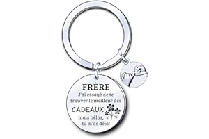 ZYMGUO Frère Porte-clés pour Frère,Homme Porte-clés Cadeau,Cadeaux d'anniversaire Cadeaux de Noël