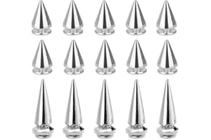 Nsiwem Tachuelas para Ropa Remaches 130 Piezas Tachuelas con Pinchos Cono Picos con Tornillo Remaches Punk Metal Bullet Stud Spike para DIY Decoración 7×9mm 7×20mm Plateado