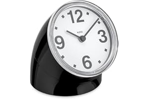 Alessi 01 B Cronotime Orologio da Tavolo in ABS, Nero