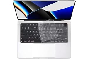 iJiZuo Ultra Dünn Tastaturschutz Kompatibel mit 2021 MacBook Pro 16 Zoll, Transparente, TPU-Tastaturabdeckung, US Keyboard Layout
