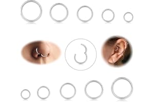 Diamday 10 Pezzi 6-12mm 316L Anelli del Naso in Acciaio Septum Piercing Cartilage Hoops Segment Ring Body Piercing Nose Hoop Lip Rings Helix Orecchini per Le Donne Uomini