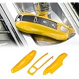AeroBon 3 Pcs Remote Key Covers/Fob Shell Cover/Painted Keyless Entry Skin Protectors Compatible with New Panamera/New Cayenne Coupe/New 911 Carrera/Taycan -Yellow