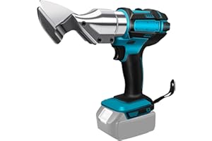 HEBERUCK Tijeras Eléctricas Inalámbricas para Metal, Cizalla Eléctrica para Metal, Tijeras para Cortar Chapa Metálica, Diseño de Cabezal Giratorio de 360° para Chapa Alfombras (Sin Batería)