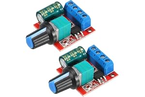 GUUZI 2 pièces DC 6V 12V 24V 35V, DC 5V-35V 5A DC Contrôleur de Vitesse du Moteur Tension PWM Commutateur de Pilote Réglable avec Bouton de Commande