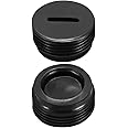 sourcing map Carbon Brush Holder Caps 16mm O.D. 8mm Thickness Motor Brush Cover Plastic Fitting Thread Black 2pcs