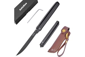 Aolegoo Navaja Plegable Con Funda, Cuchillo Plegable, Cuchillo EDC Camping (Gris)