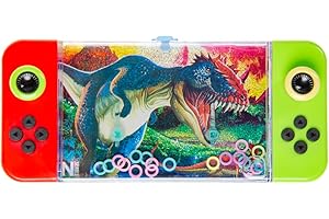 DUCKIEZ Games Console Retro Water Game. 2 button design. Re-live your youth with these fun and sometimes frustrating water game. Perfect party bag filler! (Dinosaur, 1, Count)