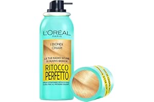 L'Oréal Paris Spray Ritocco Perfetto, Spray Istantaneo per Radici e Capelli Bianchi, Durata fino a 1 Shampoo, Colore: Biondo Chiaro Dorato, 75 ml