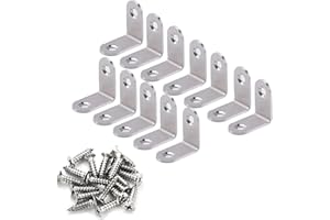 FHISKUNYU Équerre de Fixation en Métal equerre metal Inox pour la Réparation de Meubles ， Lot de 12 Équerres de Fixation 30*30mm 24 pièces Vis pour la Fixation et la Réparation de Meubles