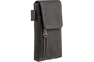 Hengwin Kabura na Telefon z Klipsem na Pasek, Męskie Etui ze Skóry Naturalnej na Smartfona dla iPhone 15 Pro Max, 15 Plus, 14 13 12 11 Pro Max, Samsung S24 S23 S22 S21 S20 Ultra Case