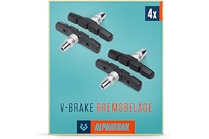 ‎ALPHATRAIL Alphatrail V-Brake Bremsbeläge 2 Paar 70mm I Hohe Bremskraft im Alltag I Langlebiger Bremsbelag & 100% Passgenau für V-Brakes von Shimano, Tektro, Avid, SRAM, XLC UVM