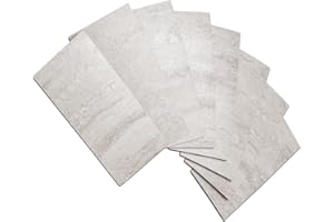 AULIGET 100 Subway Self Adhesive Wall Tiles, 3mm Light Beige Stone PVC Stick on Tile, Splashback Tile Stickers for Kitchen & Bathroom (3 x 6 Inches)