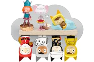 Cyeehxin Magnetic Shelf for Toniebox Tonie Figures (Clouds Design) - Wooden Shelf Children's Wall Shelf for Children Baby Room