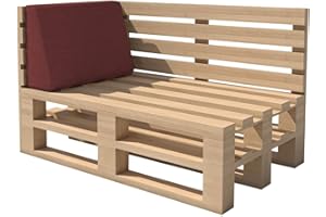 chilly pilley Palettenkissen Gartenkissen Palettenauflage Palettenpolster Indoor Outdoor Waschbar Abnehmbar Sitzkissen Rückenkissen (Seitenkissen 60x40x10/20, Dunkelrot)