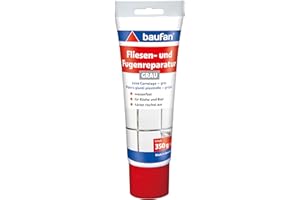 Baufan Fliesen- und Fugenreparatur grau 350g - Wasserfeste Renoviermasse mit optimaler Haftung, Fugenfüller für schnelle Reparaturen in Küche und Bad