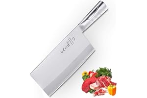 SHI BA ZI ZUO Coltello da chef cinese Coltello da mannaia da 8 pollici per affettare carne, verdure e tritare piccole ossa