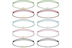 LZKHEH Lot de 10 bracelets d'amitié en forme de cœur - Taille réglable - cadeau pour enfants, couples, femmes et garçons - Parfait pour les anniversaires et les occasions spéciales.