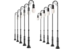 Evemodel 10 Pezzi 1:87 Modello Ferroviario Treno LED Lampada Post Luci stradali Bianco Ho Scala