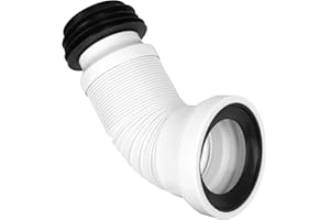 KOVSGQ Rura przyłączeniowa do WC, elastyczna średnica przyłącza, biała, regulowana rura przyłączeniowa do toalety, odpływu, syfonu