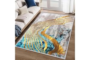 Decorator HOME Designer Teppich Fancy VI für Wohnzimmer – Waschbar & rutschfest 120x160 cm - Fußbodenheizung geeignet - Polyester Beige Vielseitig & Pflegeleicht