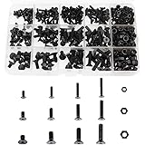 YPLonon 460 Pièces Vis à Tête Fraisée Hexagonale M3 M4 M5 Kit à Vis et Ecrou de Tete Plate Acier Allié de Qualité 10.9 Boulon