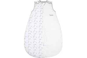 Kinousses - Gigoteuse "Petit Trésor" - 65 Cm Taille 0/- 6 Mois - Blanc/Gris - 100% Coton Oeko-Tex