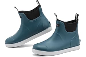 Rumkok Gummistiefel Herren Halbhoch, Grundlegend Wasserdicht Atmungsaktiv Stiefeletten, Anti-Rutsch Mode PVC Schwarz Chelsea-Stiefel, Gummistiefel Herren