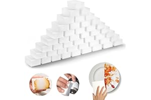 POWOBEST Schmutzradierer Schwamm, 50 Stück Radierschwamm Putzschwamm Zauberschwamm Magic Sponge Eraser, Wunderschwamm Weiß Reinigungsschwamm Melamin Schwamm für Haushalt, Küche, Wand,Schuhschwamm