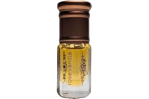 Rose Vanilla Perfume Oud Oil Fragrance Blend (روزفانيلا) by Ghuroob Oud | 3ml Bottle Velvet Pouch Included | Rose, Vanilla, Floral, Romantic Notes | Arabia Attar Perfect for Ramadan or Eid