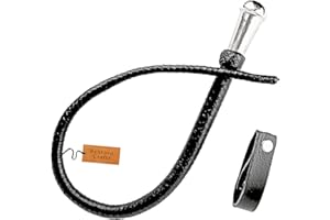 BANTORO CRAFTS Negro Látigo de Cola única 2.5 pies / 0,76 Metros de Longitud 8 Trenzas Hilos Cuero Trenzado Flogger de Cola de dragón Equitación Ecuestre