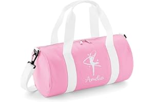 beyondsome Personalised Girls Rhythmic Ribbon Gymnastics Glitter Barrel Bag