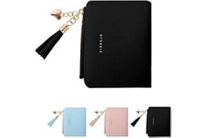 Wiainty Portafoglio Donna in Pelle - Piccolo Portamonete con Cerniera e Scomparti Multipli per Carte