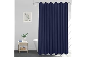 EurCross Zasłona prysznicowa, niebieska, 180 x 200 cm, wodoszczelna, nadaje się do prania, odporna na pleśń, tkanina poliestrowa, zasłona łazienkowa, z 12 pierścieniami