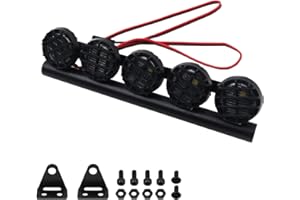 WANGCL Barre lumineuse LED pour voiture RC - Kit d'éclairage de toit 5 LED 125 mm pour voiture télécommandée 1/10 RC - Monster Truck RC Crawler - Compatible avec AXAIL scx10 Traxxas TRX-4