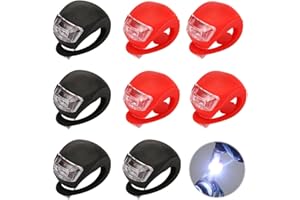 Mineup Kinderwagen Licht, 8 Stück Kinderwagenlicht Silikon, Wasserdichte LED Silikonleuchten,Kinderwagenlicht LED Mit Heller &3 Leuchtfunktionen, Kinderwagen Licht Für Kinderwage Outdoor Jogger
