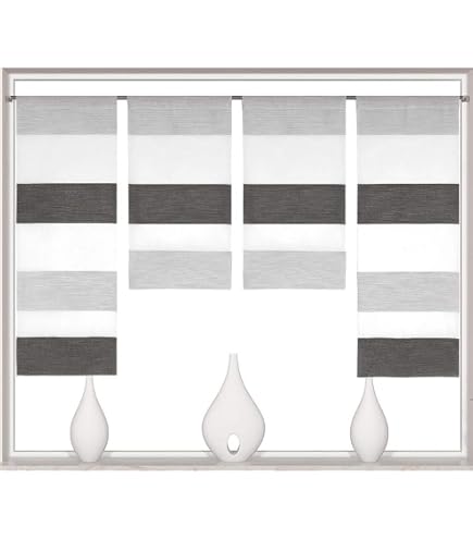 Gabi Kleinfenster-Set, Halbtransparent - 3-teilig, Weiß, 80x30 Cm & 57x30 Cm, 100% Polyester
