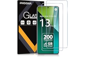Phoona Ochraniacz ekranu do Xiaomi Redmi Note 13 Pro 4G/5G, 2 sztuki ochraniacz ekranu ze szkła hartowanego do Redmi Note 13 Pro, twardość 9H, bez pęcherzyków, odporna na zarysowania (6,67 cala)