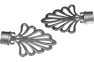 Liedeco Endstück für Gardinenstangen Fächer Landhaus, ø 16 mm, 2 Stk chrom matt