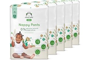 Marchio Amazon - Mama Bear Pannolini a mutandina Eco, Taglia 4 (7-14kg), Bianco, 100 Unità (5 confezioni da 20)