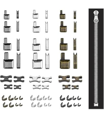 Set di 20 fermi in metallo per cerniera, kit di riparazione per