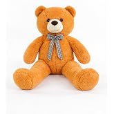 Papyonlu Sevimli Peluş Şaşkın Ayı 80 cm - Sevgiliye &Ouml;zel HEDİYE Kahverengi