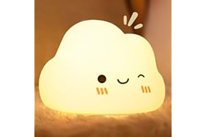 Diboniur Luz Bebe Nocturna, Luz Nocturna Infantil Control Táctil, 7 Colores 3 Brillo, Lampara Bebe Noche Recargable Luz Quitamiedos Infantil, Deco Dormitorio de Niñas (Nube)