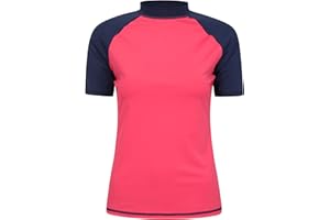 Mountain Warehouse Short Sleeves Womens UV Rash Vest - UPF50+ Sun Protection Ladies Rash Guard, Quick Dry, Flat Seams Top - for Summer Swimming, Beach & Under a Wetsuit