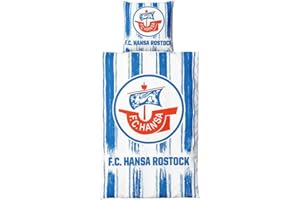 FC HANSA ROSTOCK F.C. Hansa Rostock Bettwäsche - Streifen - 2-teilig 135 x 200 cm im Jutebeutel FCH