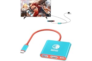 Dnkeaur Switch Dock for Nintendo Switch & OLED, Portable Travel Dock, USB C to HDMI Adapter for Steam Deck/MacBook/Laptop