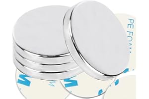 XUIIOSOOKP 4 Pcs Magnets Strong Neodymium Magnets Super Strong, 30 x 2.5 mm Self Adhesive Heavy Duty Round Flat Magnet, Rare Earth Magnet for Fridge Whiteboards Building Crafts