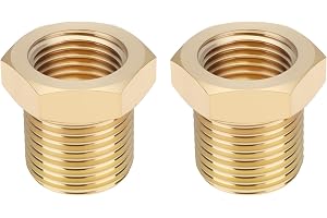 eMagTech 2 st M12 x 1 hane till M10 x 1 hona mässingsreduceringsadapter för anslutning av rör i naturgas, hydrauliska system